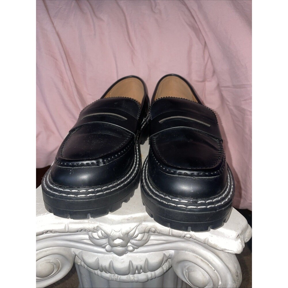 Catherine Malandrino Black Leather Loafers Size 10M'